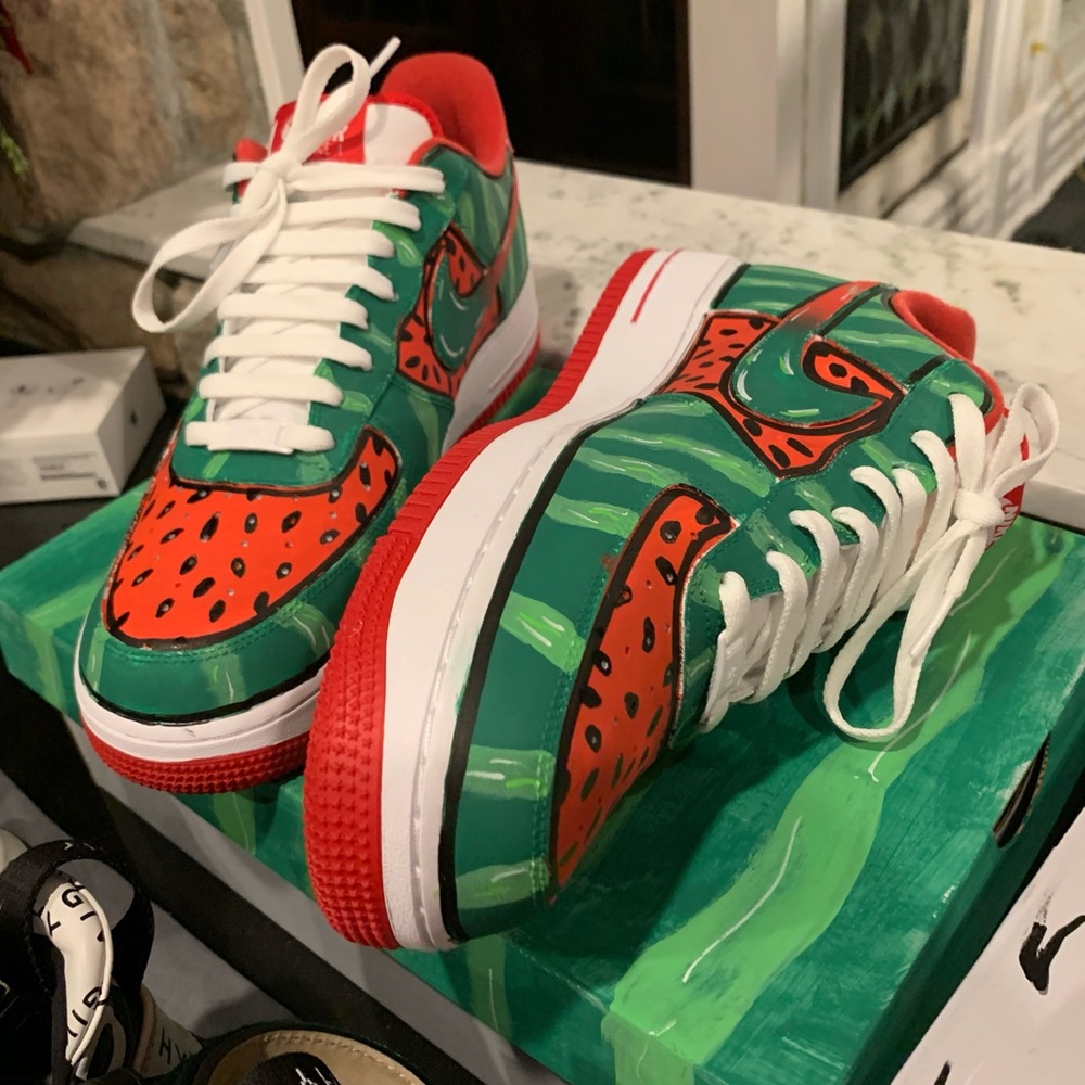 Custom Air Force 1 watermelon men’s size 10.5 - Picture 2 of 8